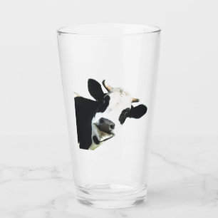 Verre Fun Black White Holstein Vache ferme animal