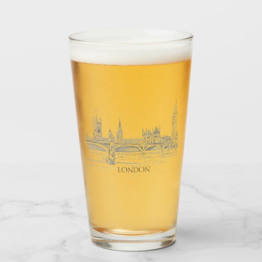 Verre Fun Classic Iconic Londres Skyline (Devant (rempli))