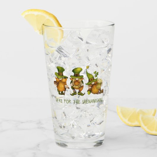 Verre Fun Irish Gnomes Shenanigans St Patrick's Day (Devant glace)