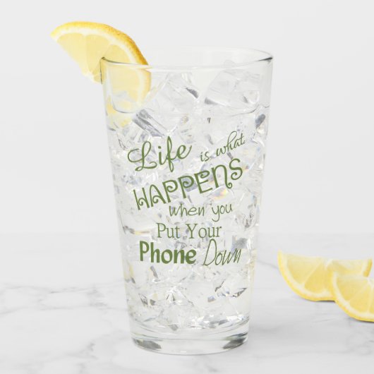 Verre Funky Life Phone Down Pint Glass (Devant glace)