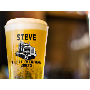 Verre Funky Transport Semi Truck Driver Nom personnalisé