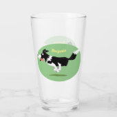 Verre Funny Border Collie chien en course dessin animé (Dos)