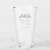Verre Funny Bourbon Nutrition Facts Glass (Dos)