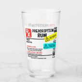 Verre Funny Étiquette d'avertissement de rhum d'ordonnan (Devant)