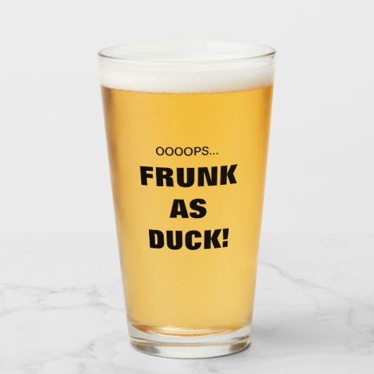 Verre Funny Frunk As Duck ! Bière (Devant (rempli))