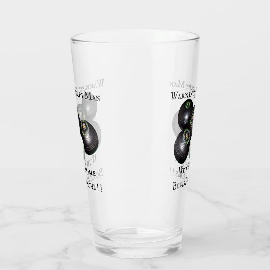 Verre Funny Grumpy Man Lawn Bowler, (Droite)