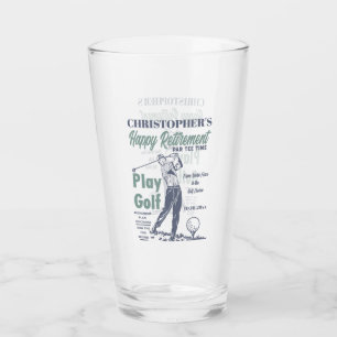Verre Funny Retraite Golfer Thème Retro Golf