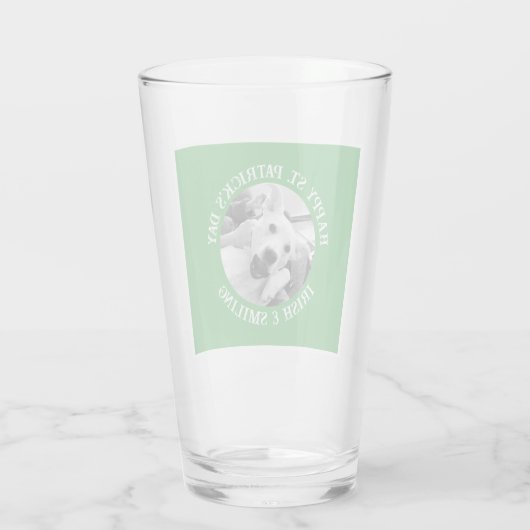 Verre Funny St. Patrick's Day Irlandais et chien sourian (Dos)
