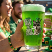 Verre Funny Wolfin Down Green Brews St Patricks Day