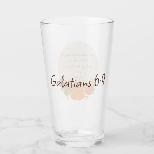 Verre Galates 6:9 Récolte Automne Automne Chute Merci Ci (Dos)