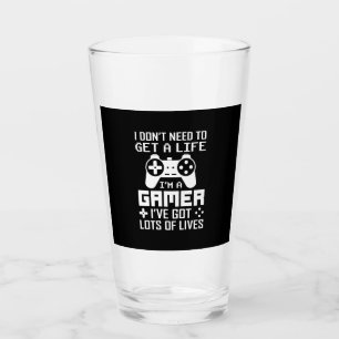 Verre Gamer Gift Je Suis Un Gamer J'Ai Beaucoup De Vies