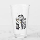 Verre Garçon avec tigre blanc (Devant)