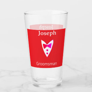 Verre garçon d'honneur ajoutez nom année chemise cravate