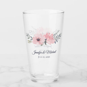 Verre Garde de mariage floral rose tendre