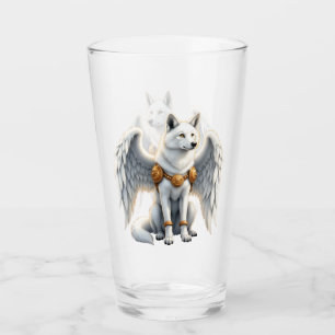 Verre Gardien de l'Aube – Le Loup aux Ailes Blanches.