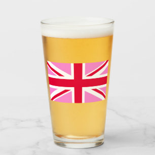 Verre GAY PRIDE britannique (Union Jack rose) (Drapeau b