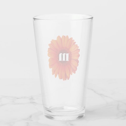 Verre Gerbera Daisy Monogramme initial (Dos)