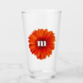 Verre Gerbera Daisy Monogramme initial (Devant)