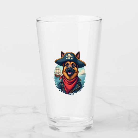 Verre German Shepherd Dog Pirate Copy (Devant)