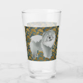 Verre GINKGO Blue Chow 16 oz design avant et arrière (Dos)