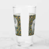 Verre GINKGO Blue Chow 16 oz design avant et arrière (Gauche)