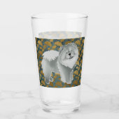 Verre GINKGO Blue Chow 16 oz design avant et arrière (Devant)