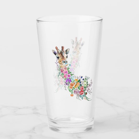 Verre Girafe de bouquet coloré - Dessin moderne (Devant)