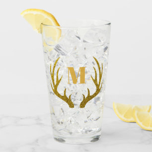 Verre Glam Faux Gold Parties scintillant Deer Antlers   