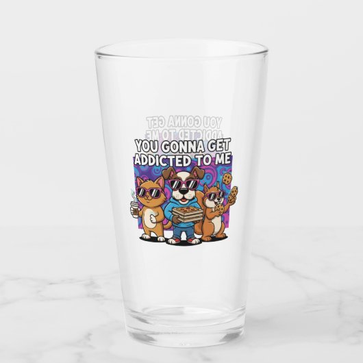 Verre Glass Cup funny cartoon pets glass (Devant)