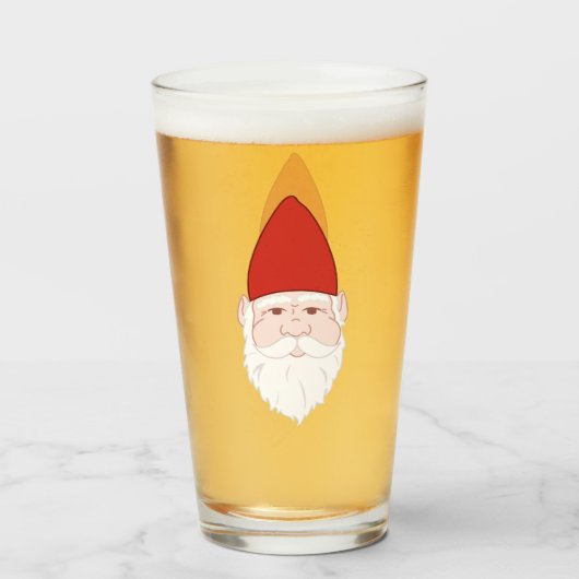 Verre Gnome fâché rouge drôle (Devant (rempli))