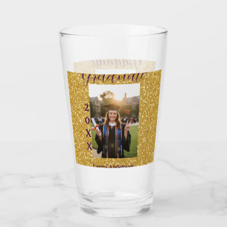 Verre Gold glitter photo graduation add name class text
