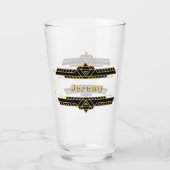 Verre Gold sur le Étiquette Art déco noir (Devant)