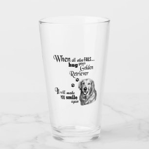 Verre Golden Retriever art moderne, mignon slogan de rac