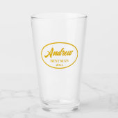 Verre Golden Yellow Stylized Name Wedding Best Man (Devant)