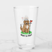 Verre Goldendoodle Chien Jouer Golf (rouge whmk2) Plaisi (Dos)
