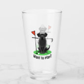 Verre Golf Black Labrador Retriever Dog - mignonne (Devant)