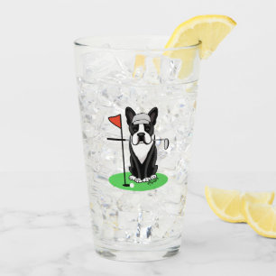 Verre Golf Boston Terrier (noir) mignon chien