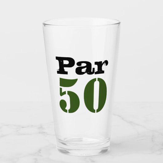 Verre Golf Par 50e anniversaire avec numéro pour golfeur (Devant)