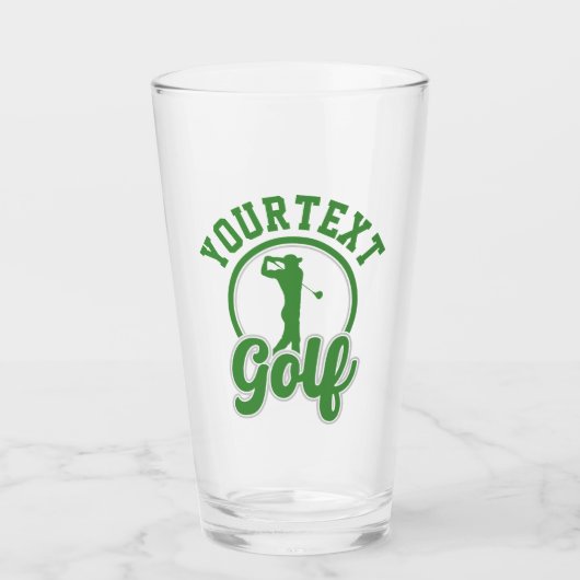 Verre Golf personnalisé AJOUTER NOM Retro Pro Golfer Swi (Devant)