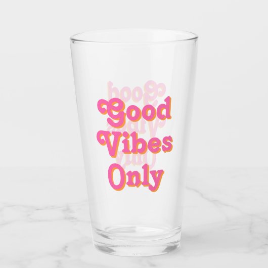 Verre Good Vibes uniquement rose orange clair (Devant)