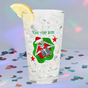 Verre Goofy Christmas Skeleton Ornament Eyes in Splatter