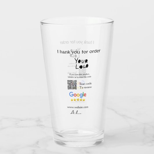 Verre Google examen logo entreprise site Web scanner cod (Dos)