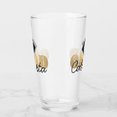 Verre Grad Gold Black Graduation Cap Monogramme Nom (Droite)