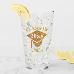Verre Graduation Gold Mortarboard Tassel Fun Réunion