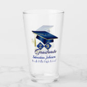 Verre Graduation Personnalisée Bleu & Or 20XX (Devant)