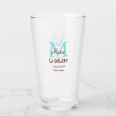 Verre Gradué ajouter nom monogramme vert rose simple min (Dos)