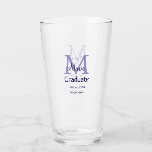 Verre Gradué ajouter nom monogramme violet simple m mini (Devant)