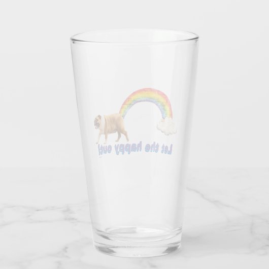 Verre Graffiti de chien et d'arc-en-ciel (Dos)