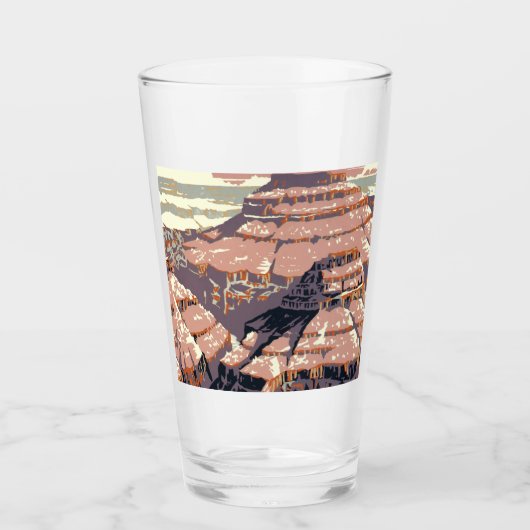 Verre Grand Canyon Western Graphic Art American (Devant)