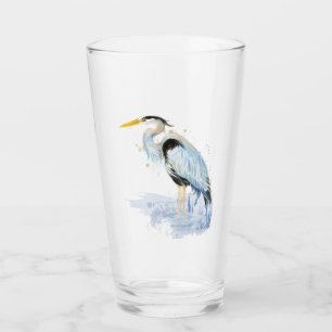 Verre Grand Héron Bleu Oiseau Nature Art